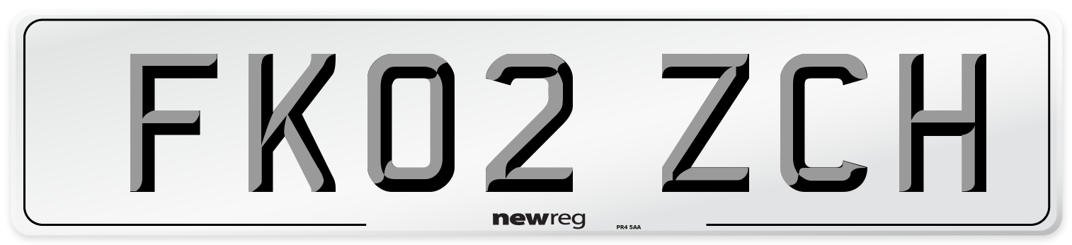 FK02 ZCH Number Plate from New Reg